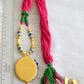 Handmade multi color pachi pendant necklace set dj-02357
