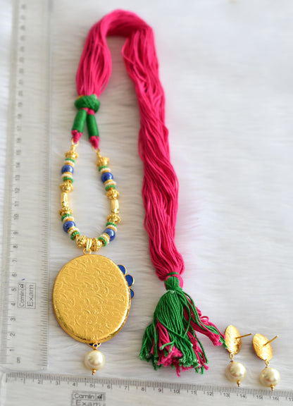 Handmade multi color pachi pendant necklace set dj-02357