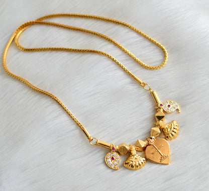 Gold tone pink-white stone mango Cross mangalyam dj-41102