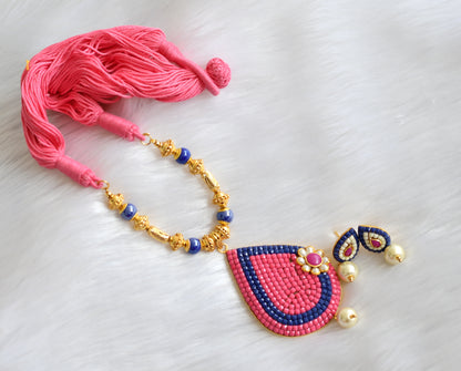 Handmade pink pachi pendant necklace set dj-02352