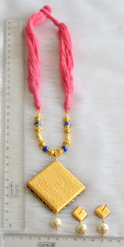 Lovely Handmade Pink Pachi Pendant Necklace Set-dj02360