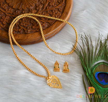 Gold tone om pendant with chain and pair of earrings dj-37823