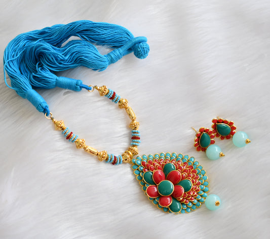 Handmade mutli colour Pachi pendant necklace set dj-02363