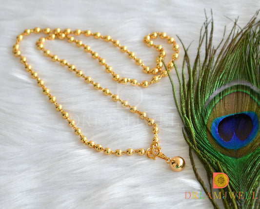 Gold tone ball pendant with chain dj-37829