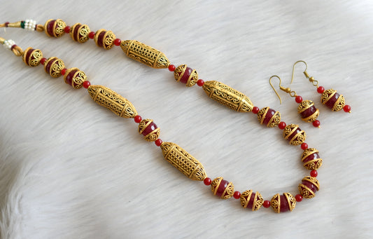 Matte finish ruby agates handmade necklace set dj-41083
