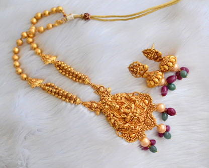 Antique ruby-emerald beads Lakshmi short haar set dj-02625