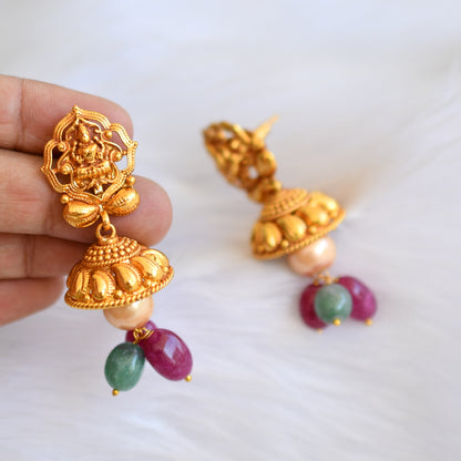 Antique ruby-emerald beads Lakshmi short haar set dj-02625