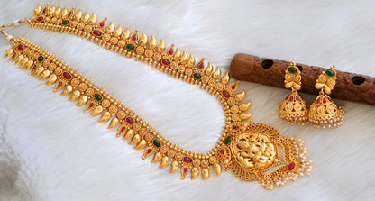 Antique kemp-green Lakshmi bridal haar set dj-02550