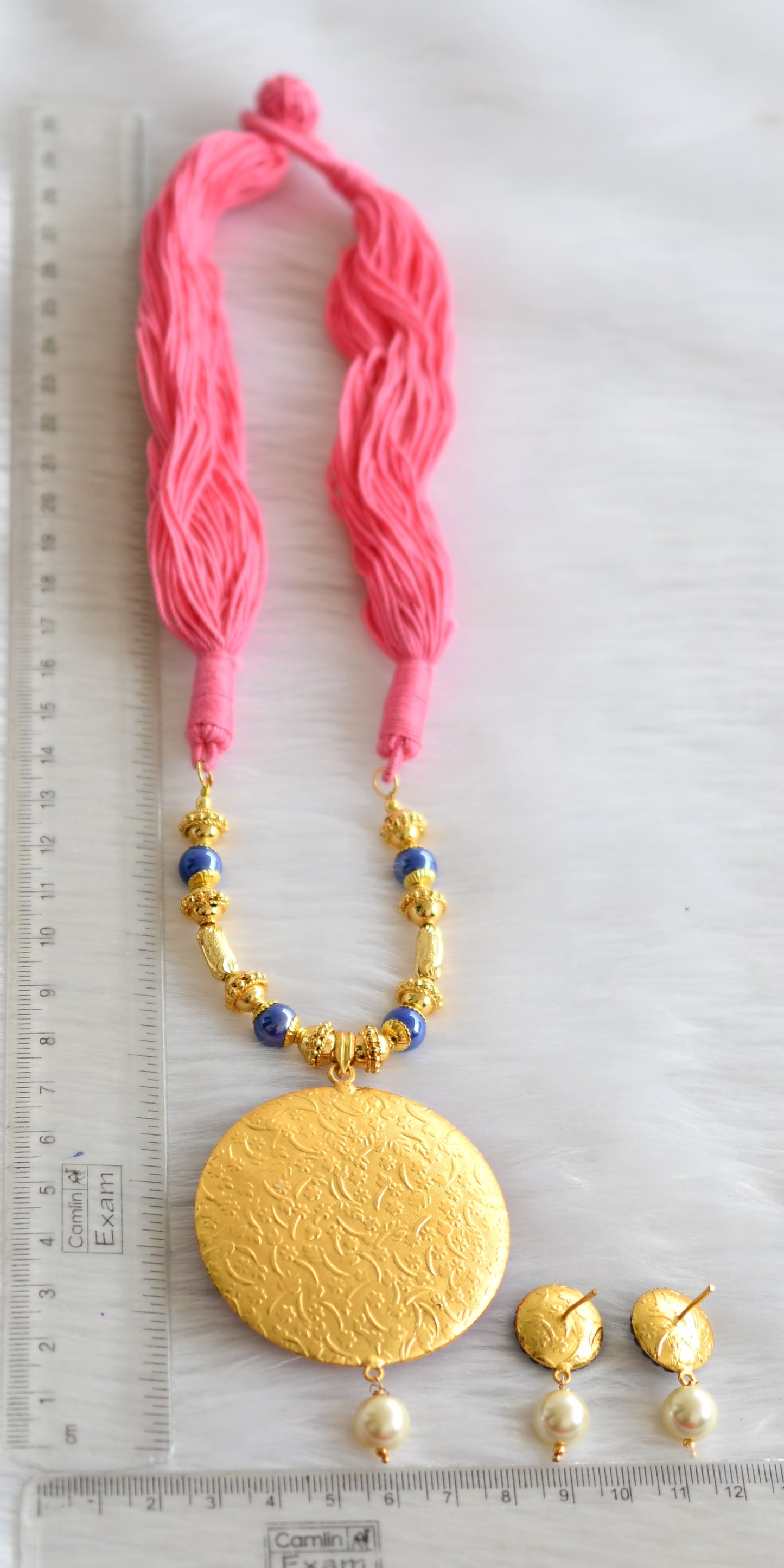 Handmade multi colour pachi pendant necklace set dj-02358