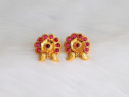 Antique gold tone flower kemp stud dj-02406