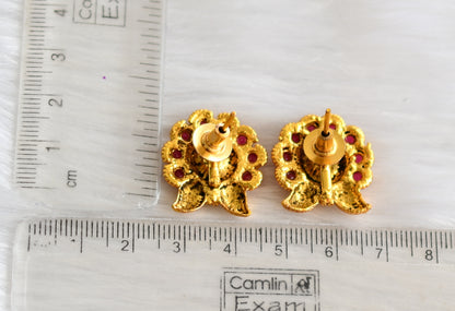 Antique gold tone flower kemp stud dj-02406