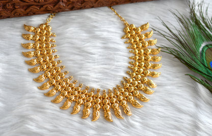 Gold tone white stone mango designer necklace dj-34265