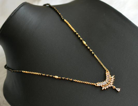 Gold tone white stone mangalsutra dj-41098