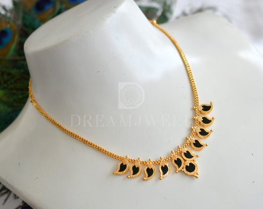 Gold tone kerala style green mango necklace dj-33265