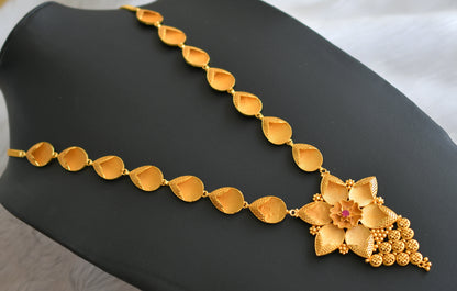 Matte gold tone pink stone Kerala style haar dj-41052