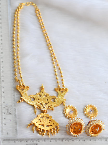 Gold tone kemp-green necklace set dj-39460