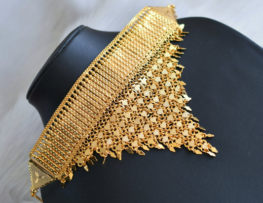 Gold tone Kerala style elakka choker necklace dj-41063