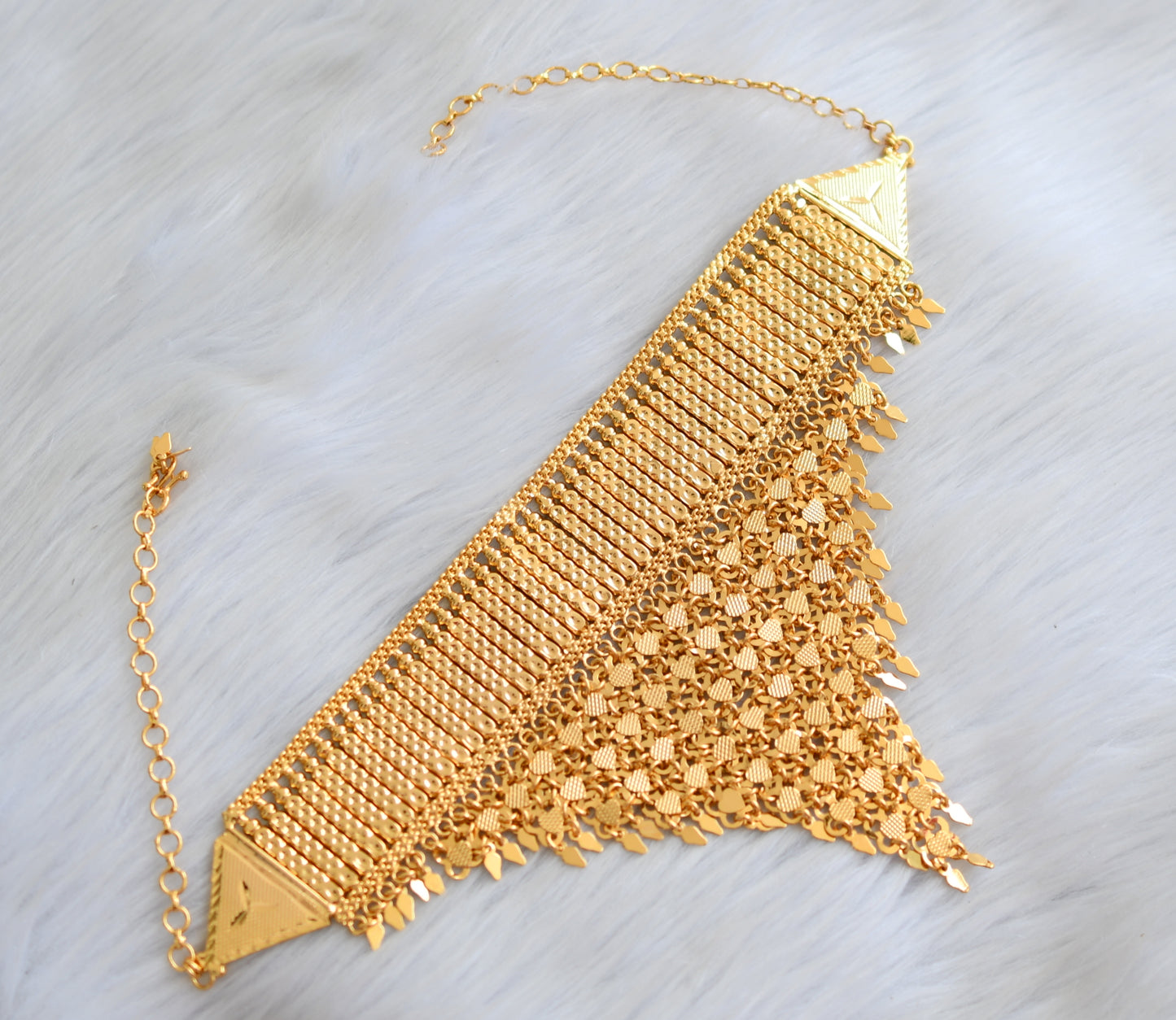 Gold tone Kerala style elakka choker necklace dj-41063