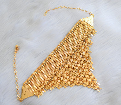 Gold tone Kerala style elakka choker necklace dj-41063