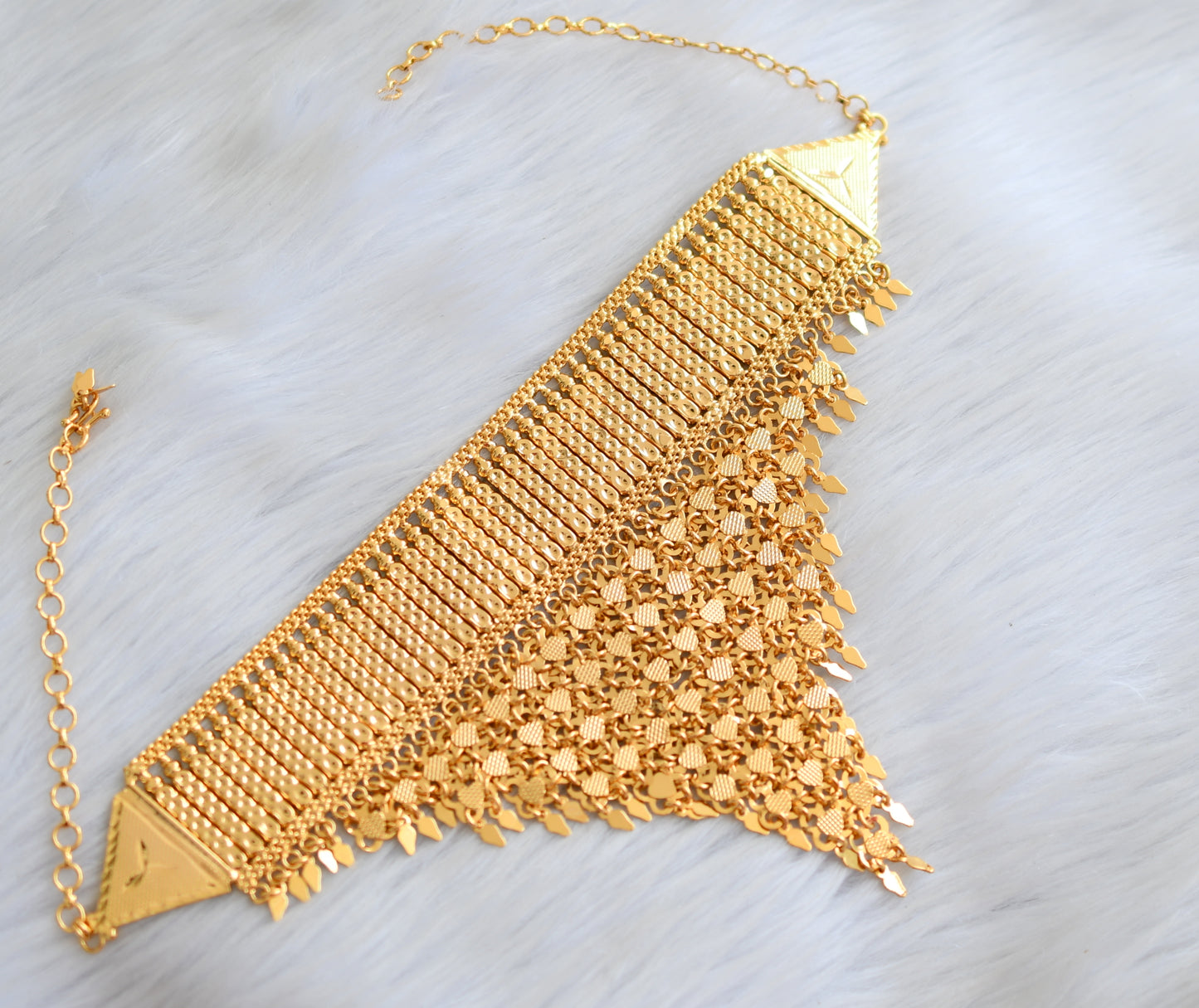 Gold tone Kerala style elakka choker necklace dj-41063