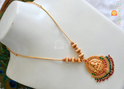 Gheru finish kemp-green Lakshmi necklace dj-37831