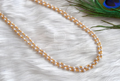 Gold tone pearl double layer chain dj-35524