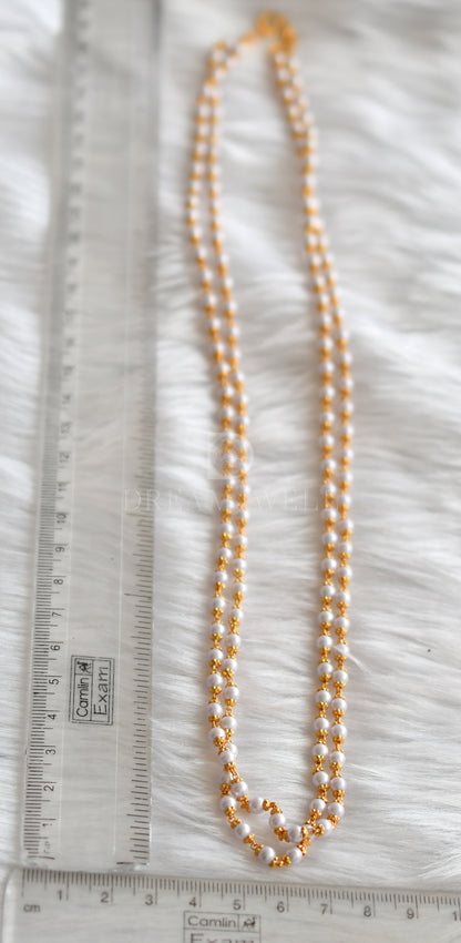 Gold tone pearl double layer chain dj-35524