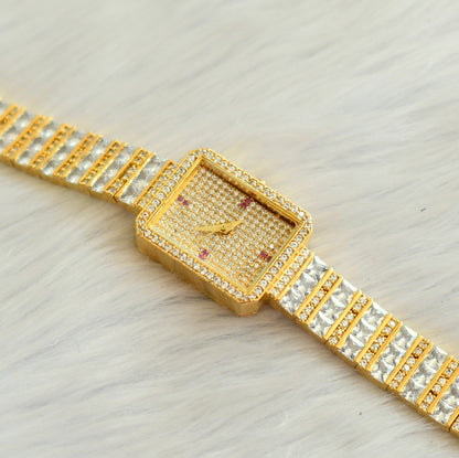 Gold tone cz-white wrist watch (without Battery) dj-15083