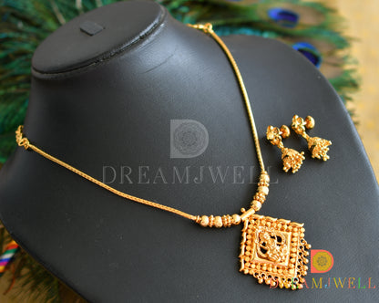 Gold tone lakshmi necklace set dj-37139