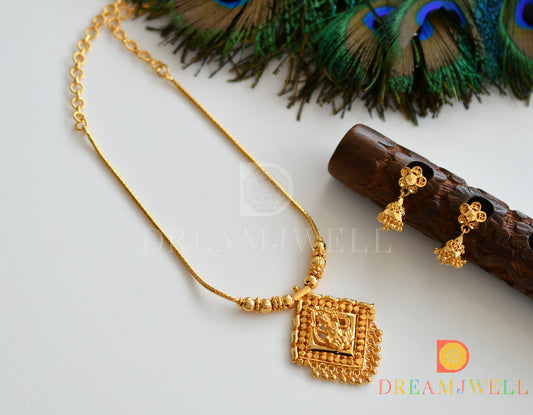 Gold tone lakshmi necklace set dj-37139