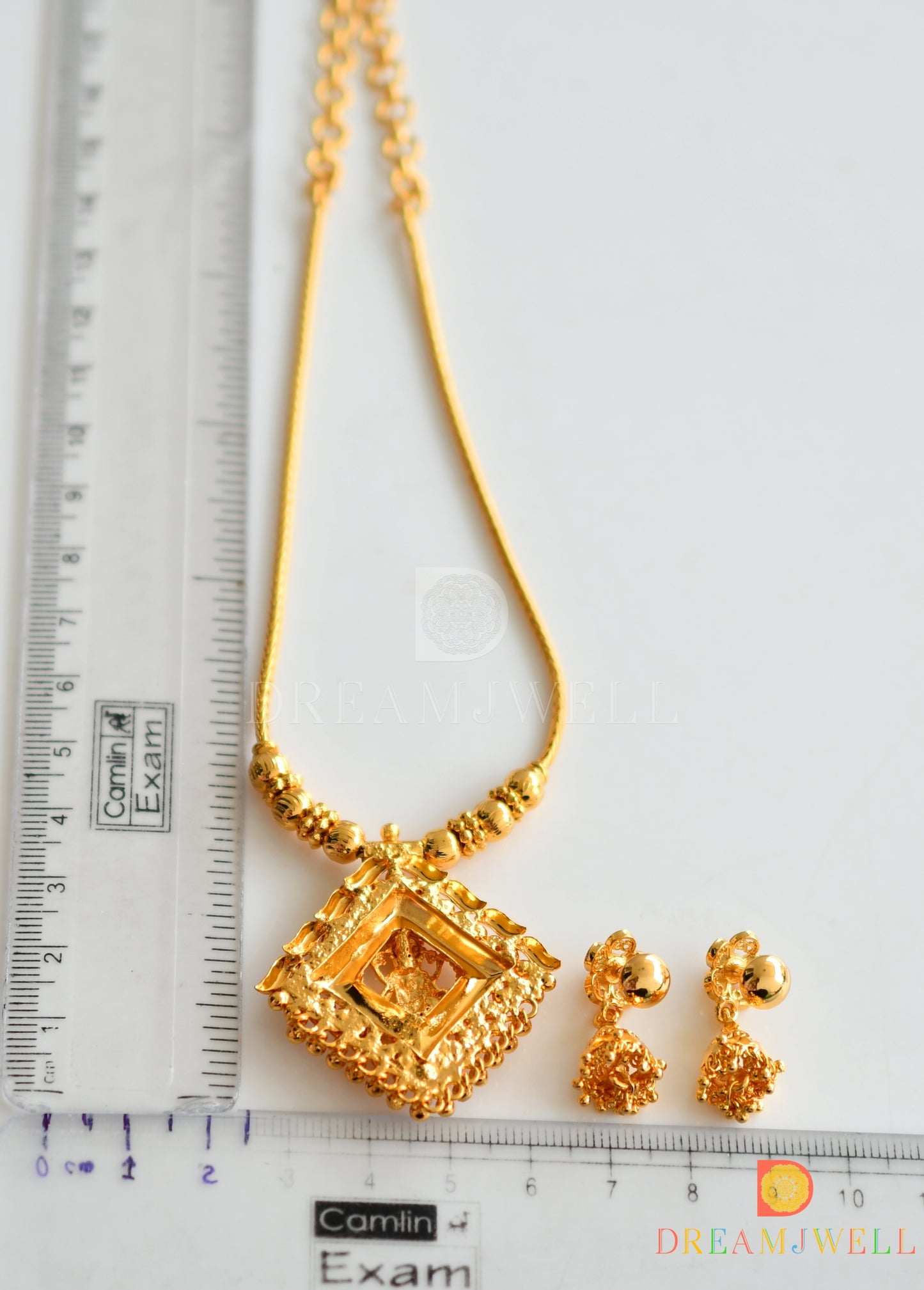 Gold tone lakshmi necklace set dj-37139