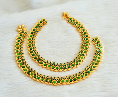 Gold tone green mango anklets dj-20077