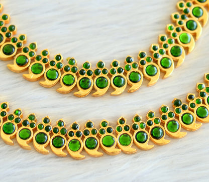 Gold tone green mango anklets dj-20077