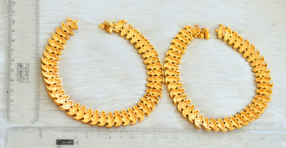 Gold tone green mango anklets dj-20077