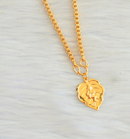 Gold tone short chain with leaf shape krishna pendant dj-35943