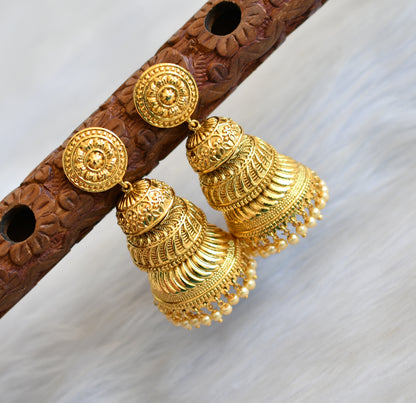 Antique gold tone Pearl Step Jhumkka dj-03085