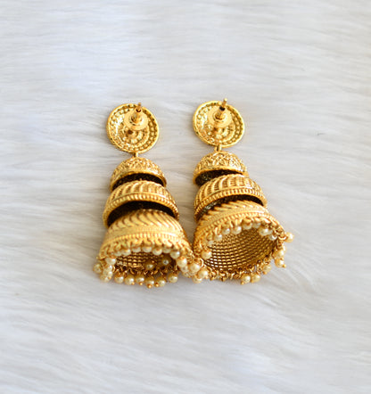 Antique gold tone Pearl Step Jhumkka dj-03085