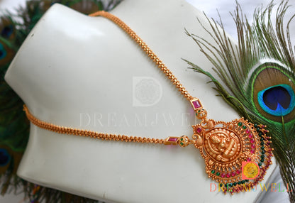 Gheru finish Kemp-green Lakshmi necklace dj-37841