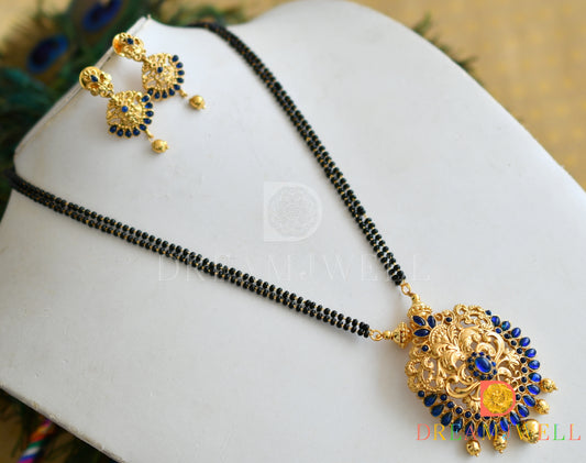 Antique gold tone Blue Pendant Mangalsutra Set dj-13022