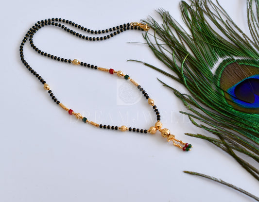 Gold red-green beads mangalsutra dj-35622