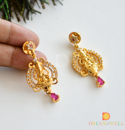 Gold Tone Cz Ruby Lakshmi Mangal Sutra Set dj-09194