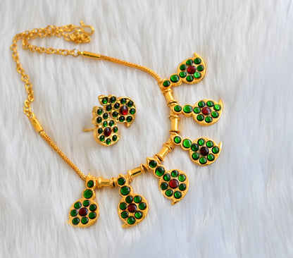 Gold tone kemp-green mango necklace set dj-39461