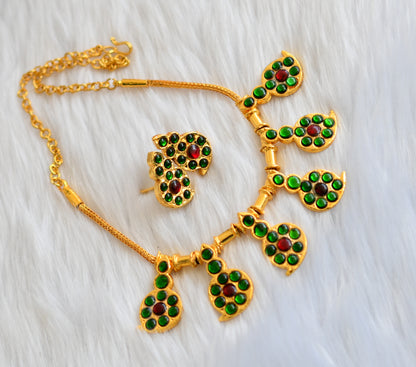 Gold tone kemp-green mango necklace set dj-39461