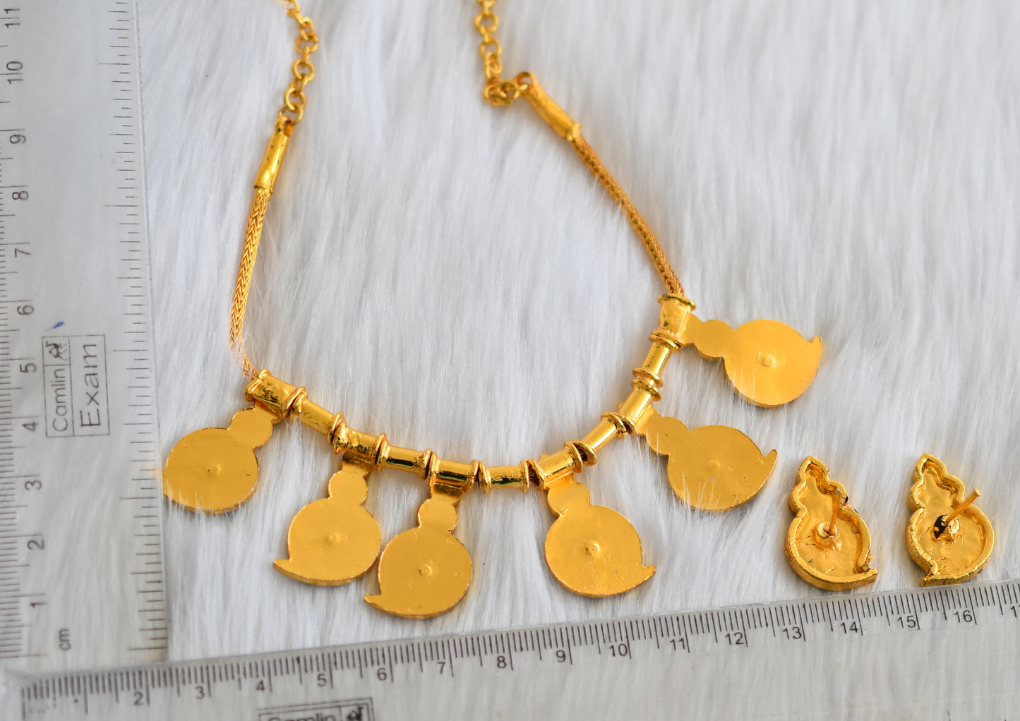 Gold tone kemp-green mango necklace set dj-39461