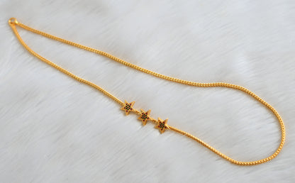 Gold tone ruby-green star Mugappu chain  dj-40146