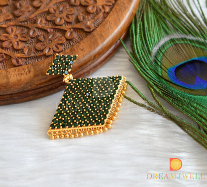 Gold tone kerala style green pathakkam dj-37901