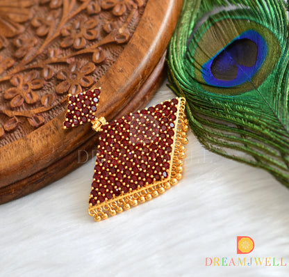 Gold tone kerala style maroon pathakkam dj-37903