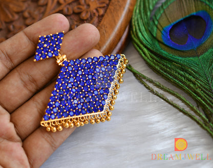 Gold tone kerala style blue pathakkam dj-37904