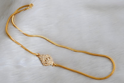 Gold tone white mugappu chain dj-40152