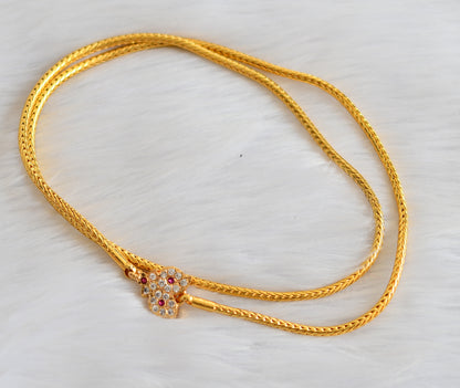 Gold tone ruby-white mango mugappu chain dj-40159